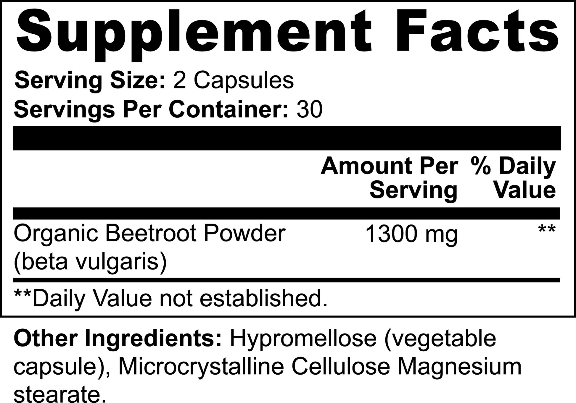 A close-up of a beetroot supplement label, showcasing the product's benefits for supporting blood flow, endurance, and natural energy